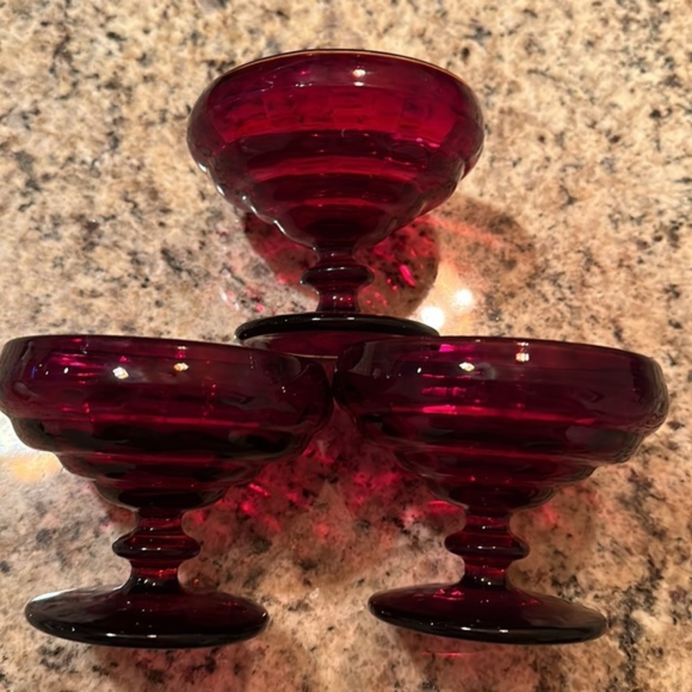 Red Vintage Dessert Dishes